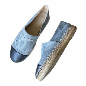 100% Authentic Chanel Espadrille Lambskin + Suede